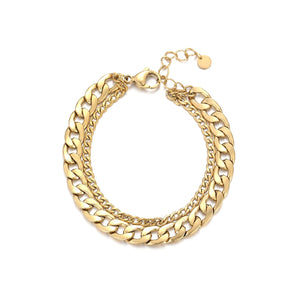 Chunky Doppelarmband Gold