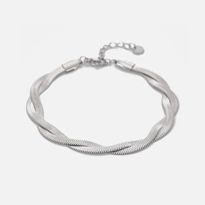 Flaches gedrehtes Armband Silber