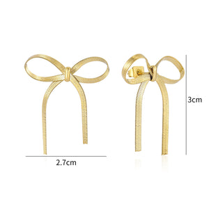 Ohrstecker Schleife Motiv Gold